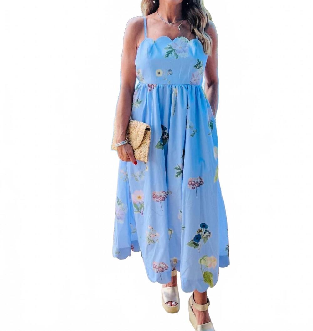 NEW ENTRO women's the sunset oasis midi dress in baby blue